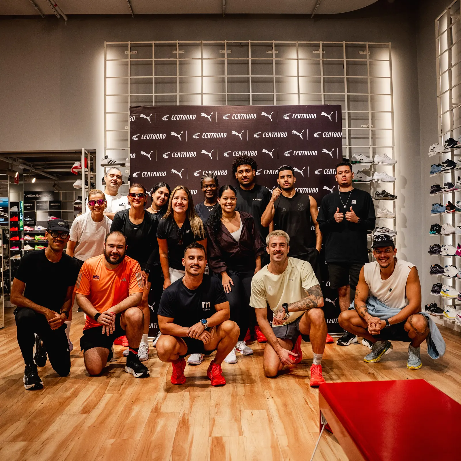Turma reunida depois do treino